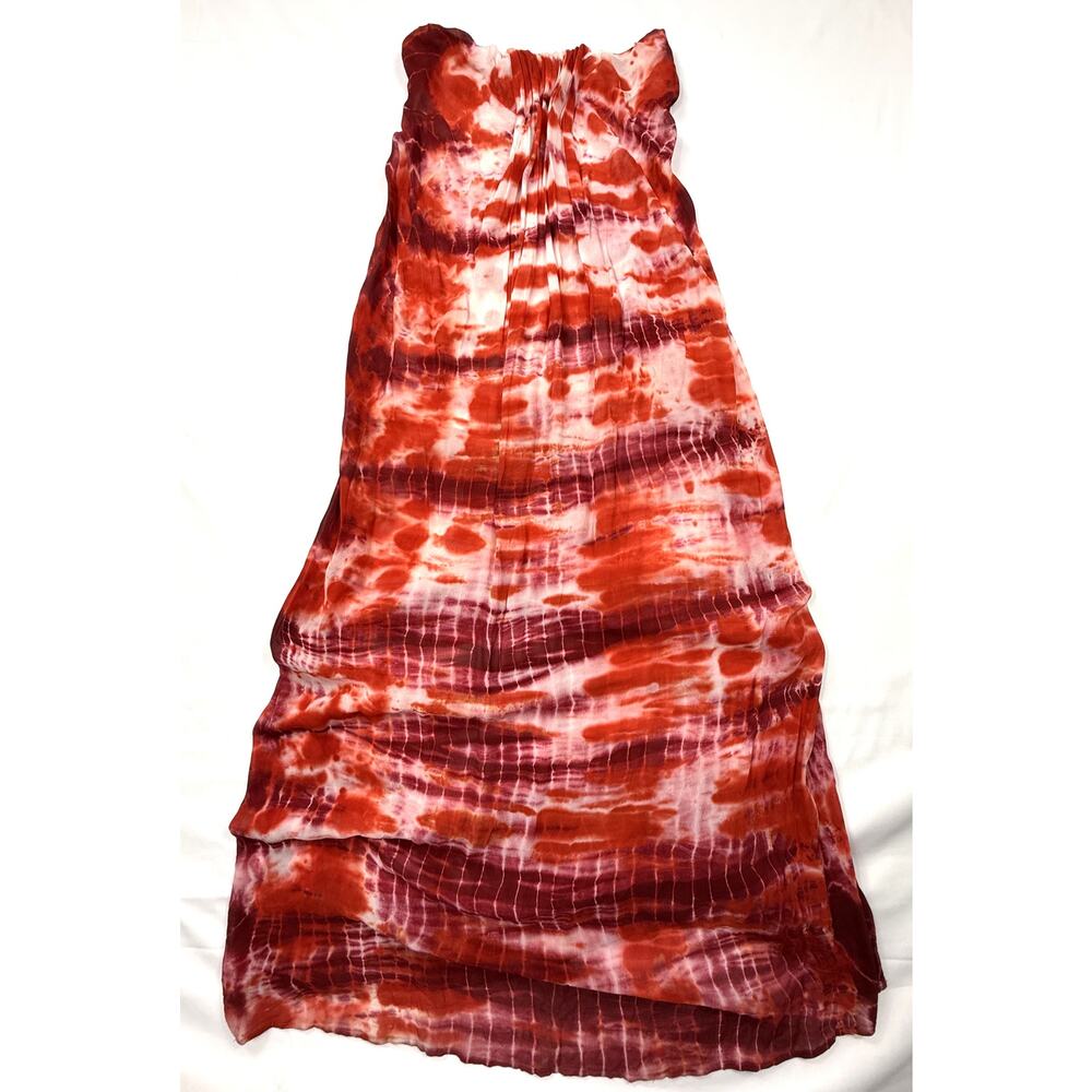 Young Fabulous & Broke Lexie dress red & white tie-dye Sz XS Maxi Strapless - Picture 2 of 11